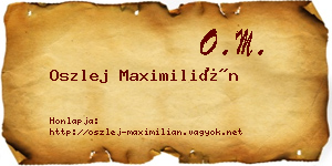Oszlej Maximilián névjegykártya